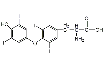 D-甲狀腺素結構式